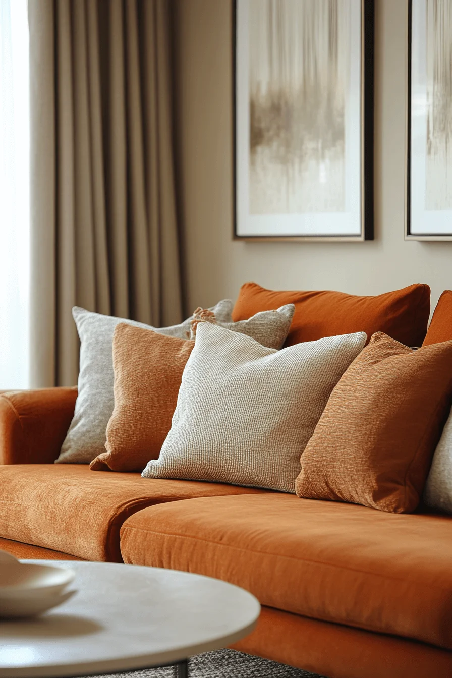 rust couch living room ideas