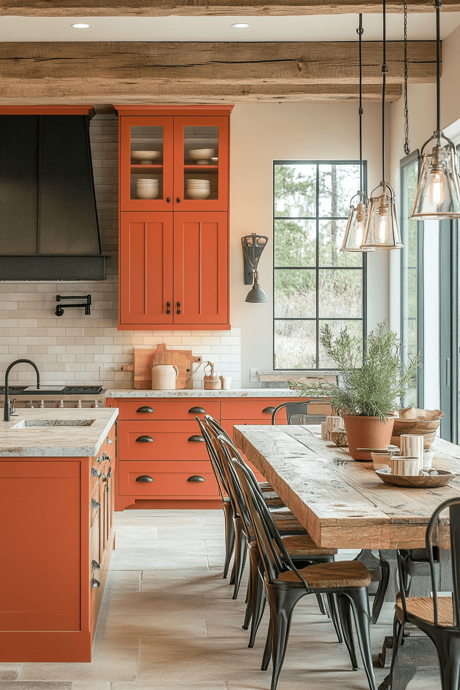 terracotta kitchen cabinets