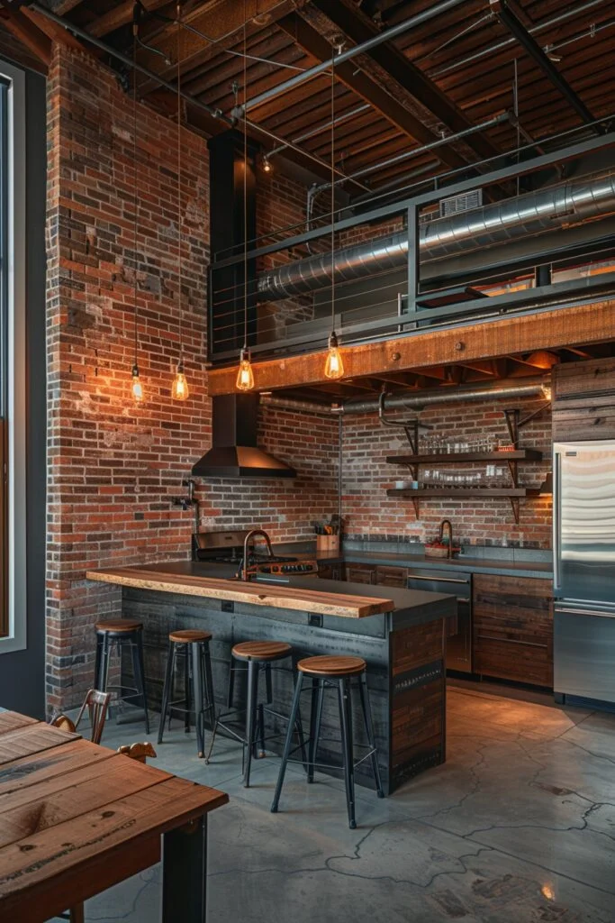 Chic Industrial Small Kitchen
