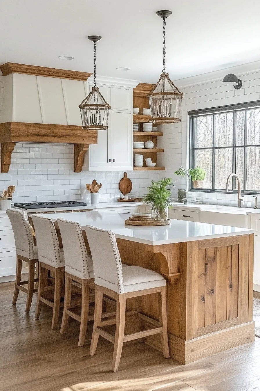 29 White and Wood Kitchen Cabinets for Timeless Design with a Twist white and wood kitchen cabinets
