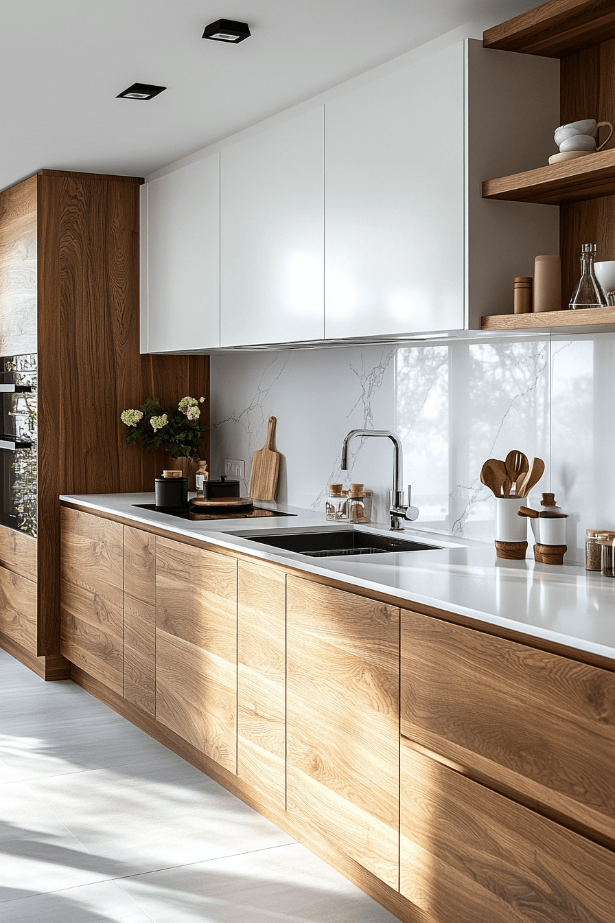 29 White and Wood Kitchen Cabinets for Timeless Design with a Twist white and wood kitchen cabinets