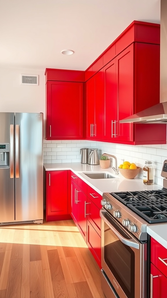 red cabinets for a bold statement