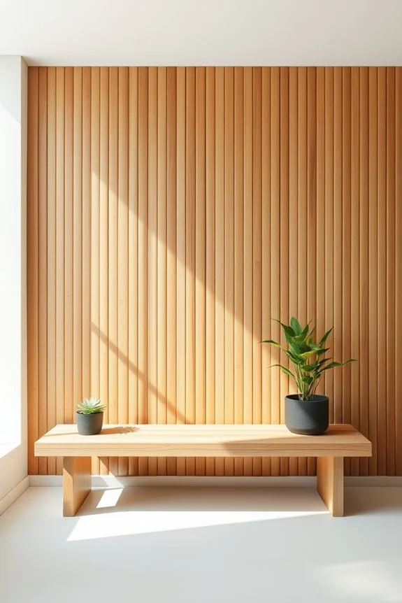 minimalist bamboo wall design