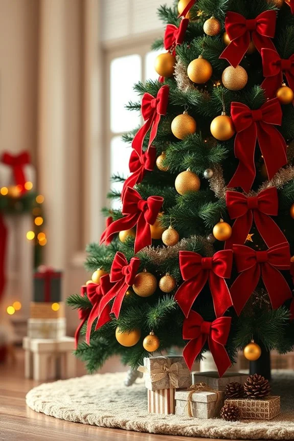 elegant red velvet bows