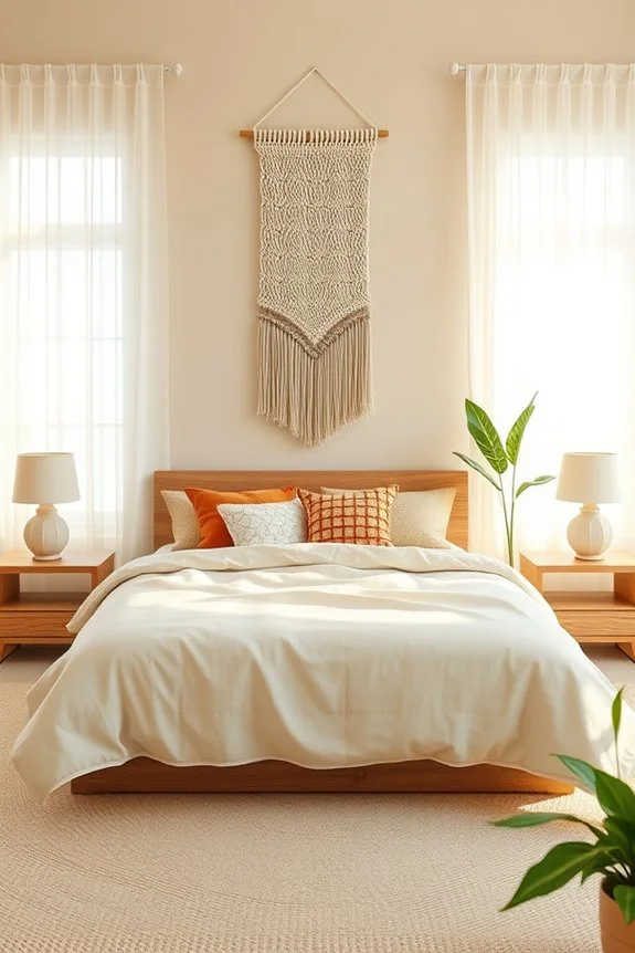 natural fabrics for serene bedroom