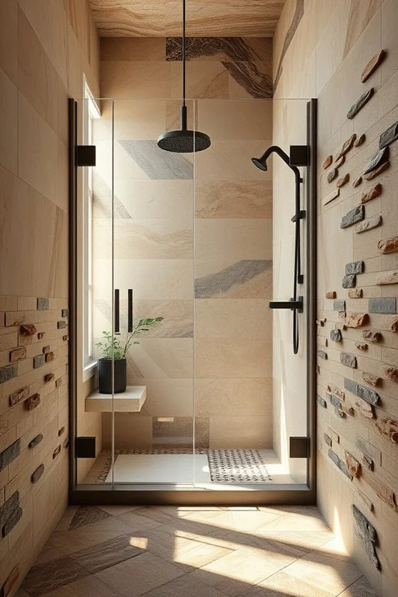 natural stone shower retreat