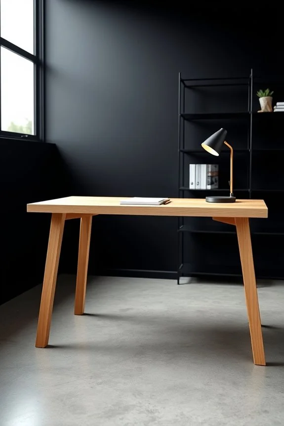 minimalist black wall office design