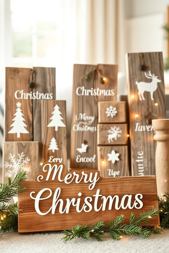 rustic charming holiday signs