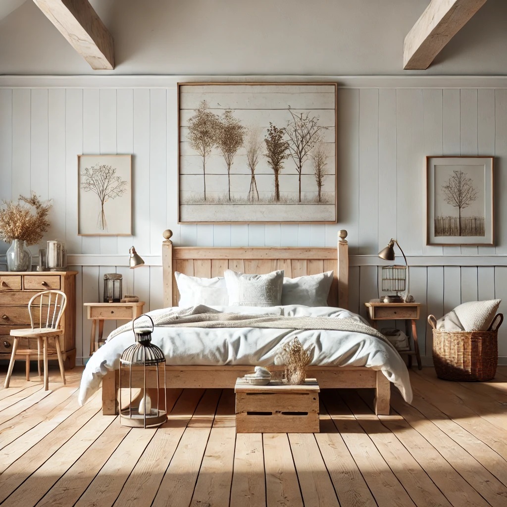 Classic Soft White Farmhouse Bedroom