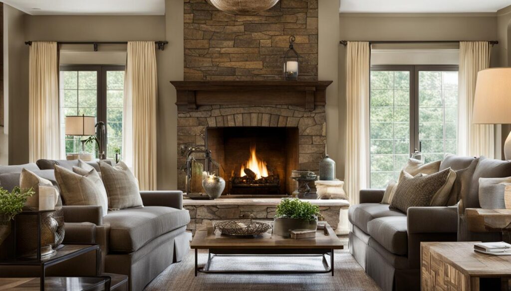 Furniture arrangement around focal point