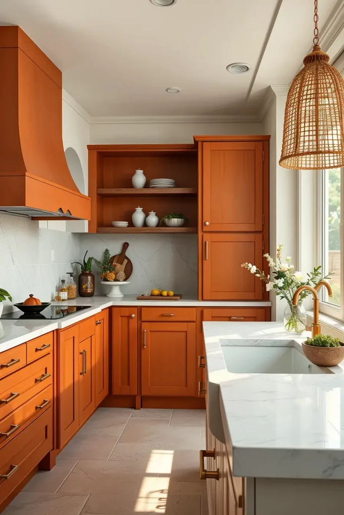 Terracotta kitchen cabinetry