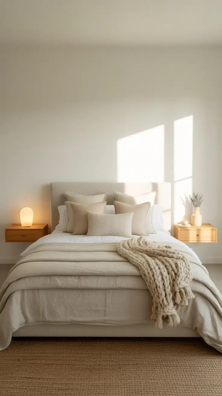 Timeless Master Bed with Layered Neutral Queen Comforter