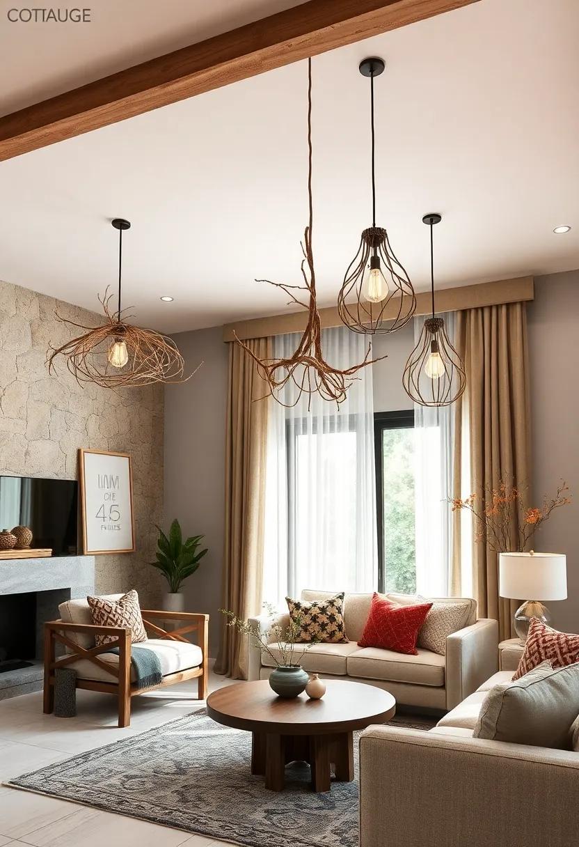 Twisting Rustic Branch Chandeliers Bringing the Forest Indoors with Flecks of Sunlight Through Gossamer Curtains