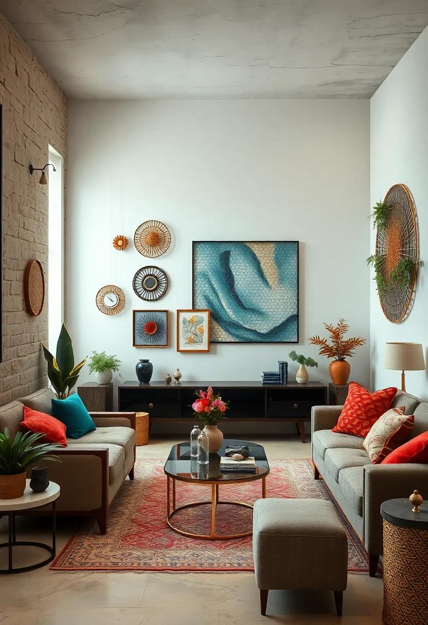 Rustic Chic Wall Displays Showcasing Reclaimed Wood Artifacts And Handwoven Fabrics