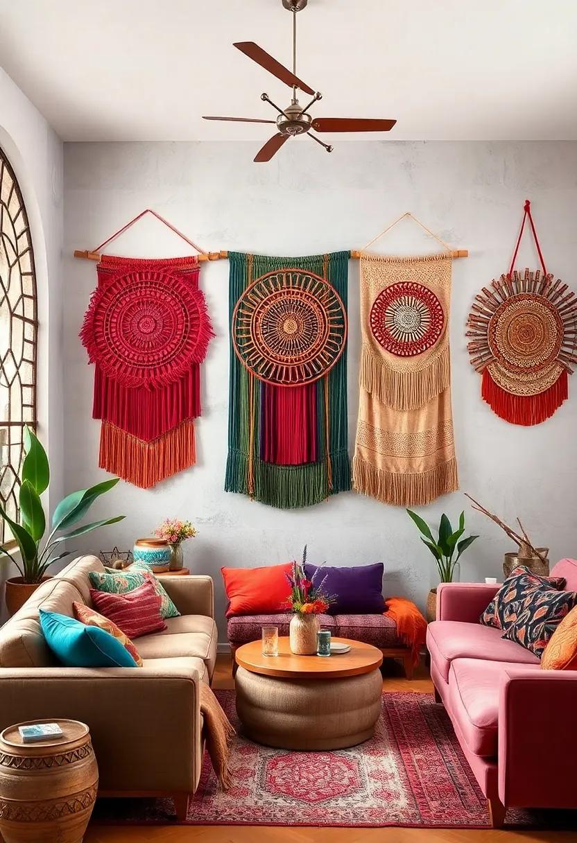 Bohemian Inspired Wall Draperies Blending Rich Colors And Textures For An Artistic Ambiance