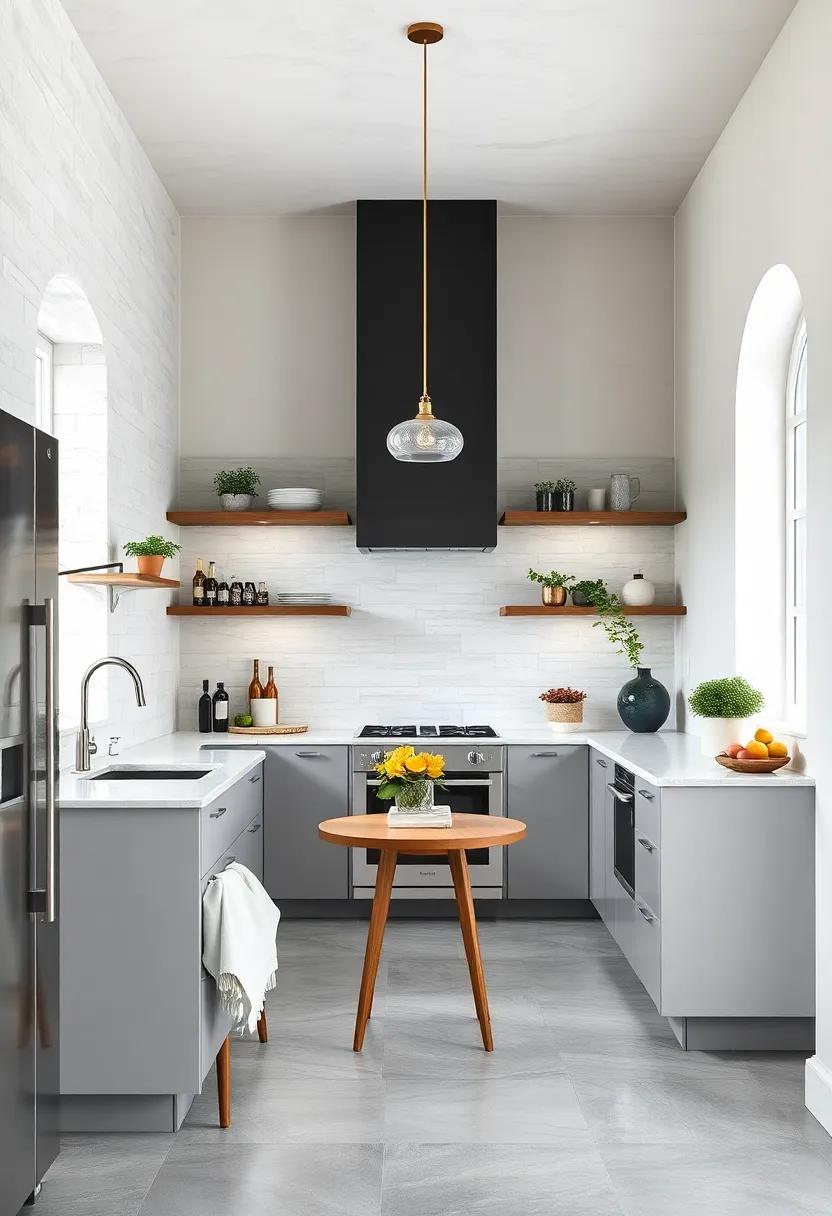 Exploring Monochrome Schemes Enhanced by Metallic Accents for a Chic Galley Kitchen Vibe
