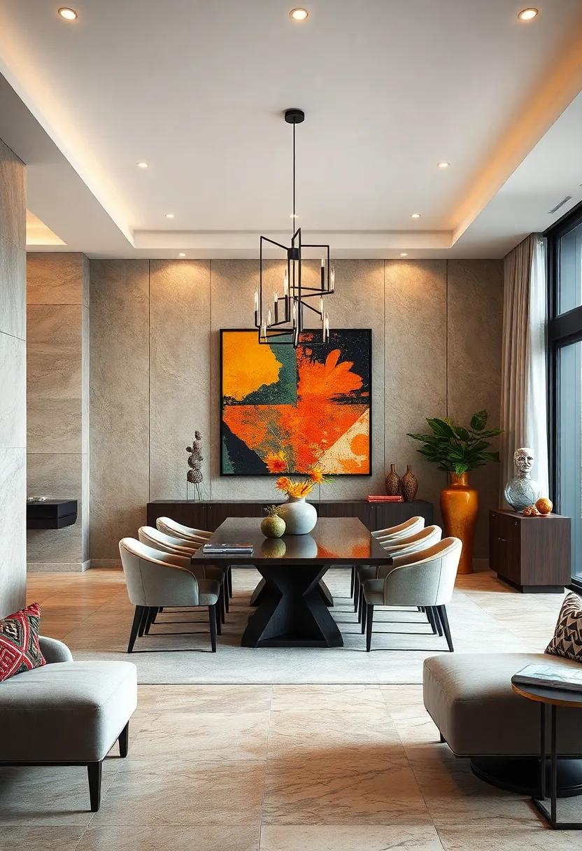 Statement Art and Sculptures Elevating the Dining Room With Bold Visual Narratives