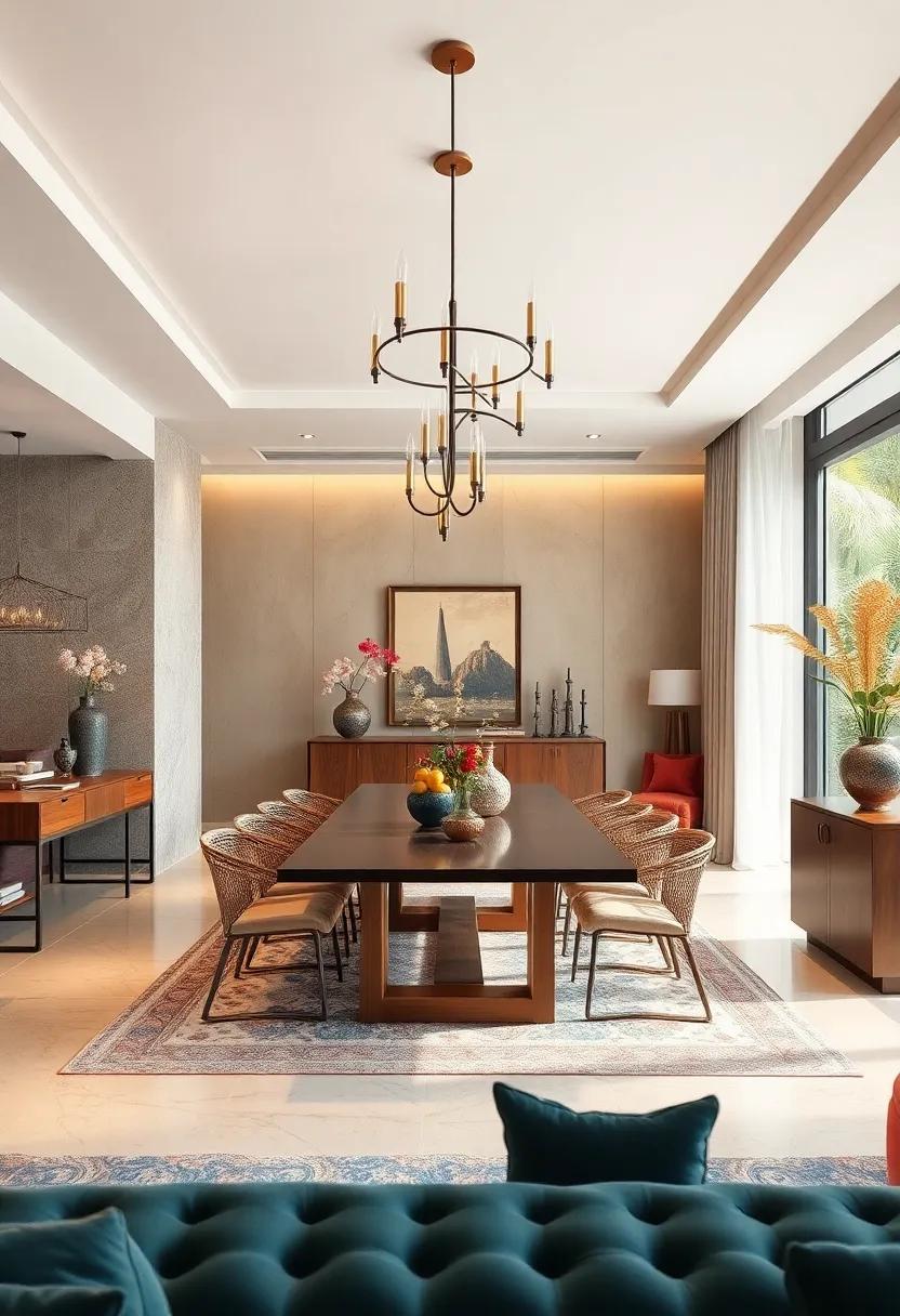 Mixed Materials in Dining Room Furniture Celebrating Balance Between Tradition and Modernity