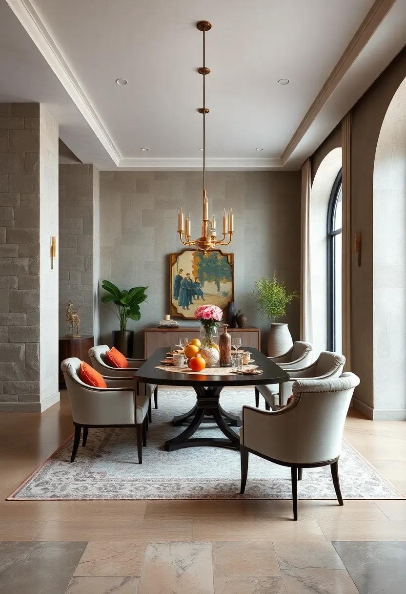 Curated Vintage Pieces Enhancing Character and Depth in Luxury Dining Environments