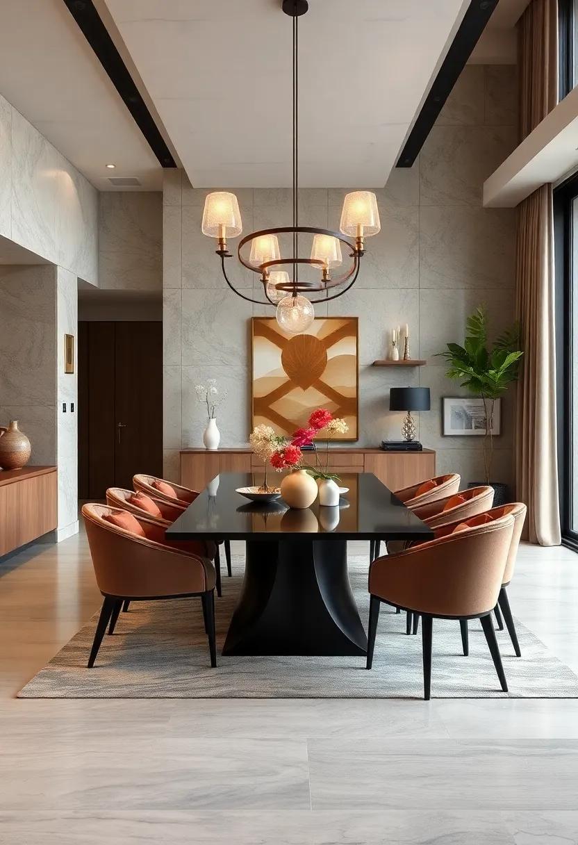 Natural Elements Incorporated in Dining Rooms for a Calm yet Refined Atmosphere