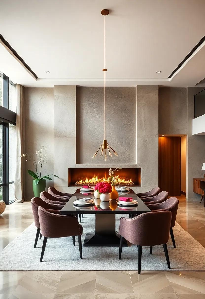 Innovative Fireplace Designs Adding Warmth and Visual Interest to Dining Areas