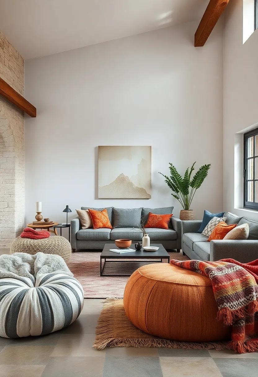 Rustic Minimalism Featuring Textured Wool Poufs and Hand-Dyed Garments as Statement Pieces