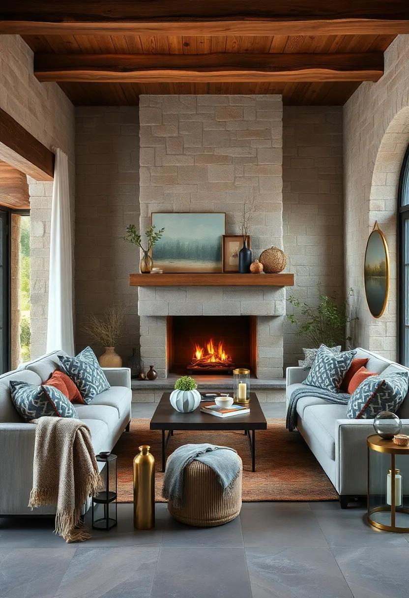 Inviting Fireside Corners Featuring Handloomed Throws and Antique Brass Lanterns