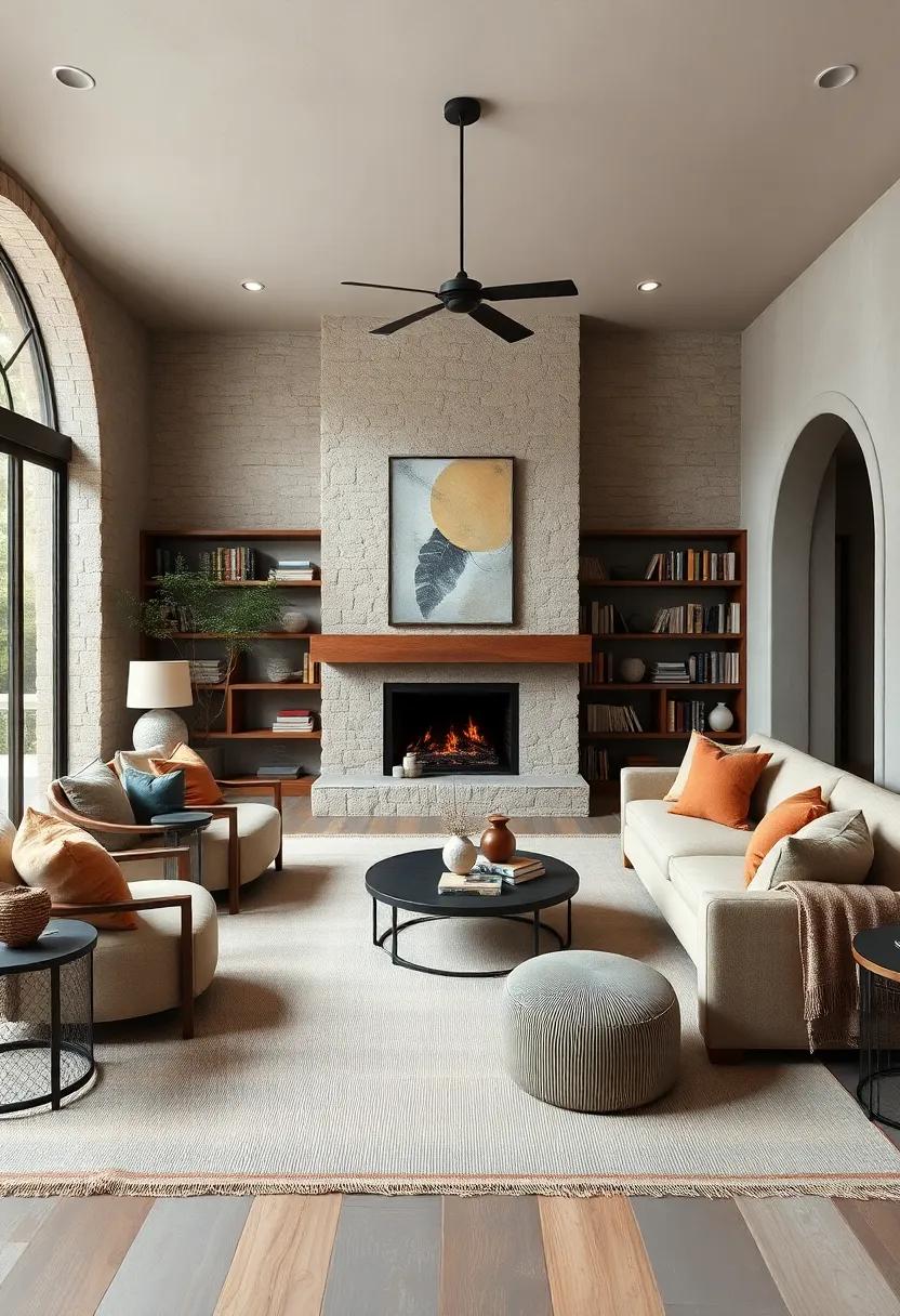 Inviting Farmhouse Dining Spaces Adorned with Linen Tablecloths and Rustic Wooden Accents