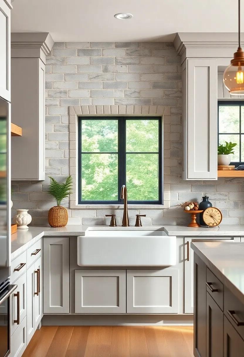 Craftsman Style Cabinetry Surrounding Wide Apron Front Farmhouse Sinks in Cozy Kitchen Nooks
