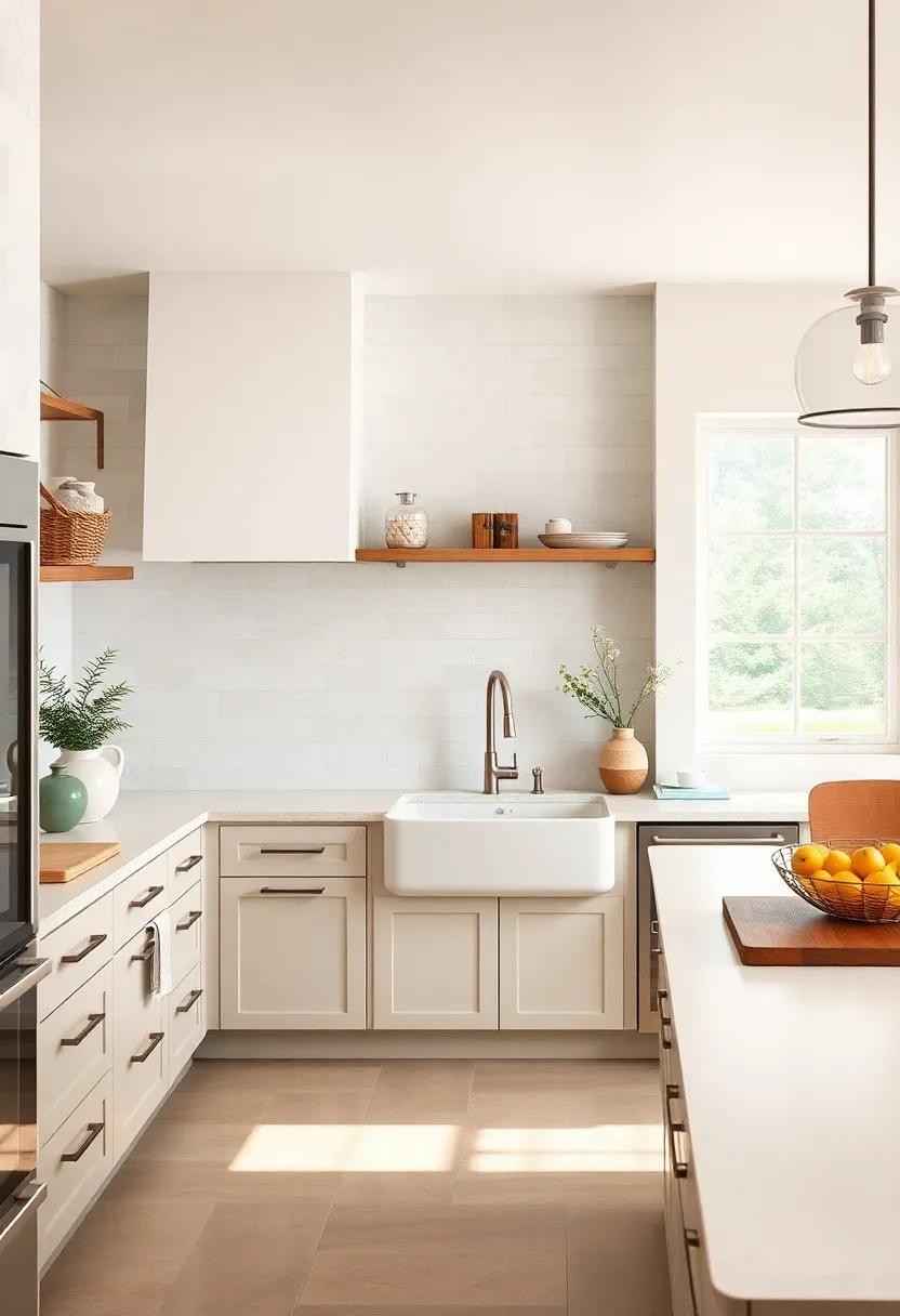 Rustic Elegance With Distressed Wood Cabinets Complementing Classic Farmhouse Sink Designs