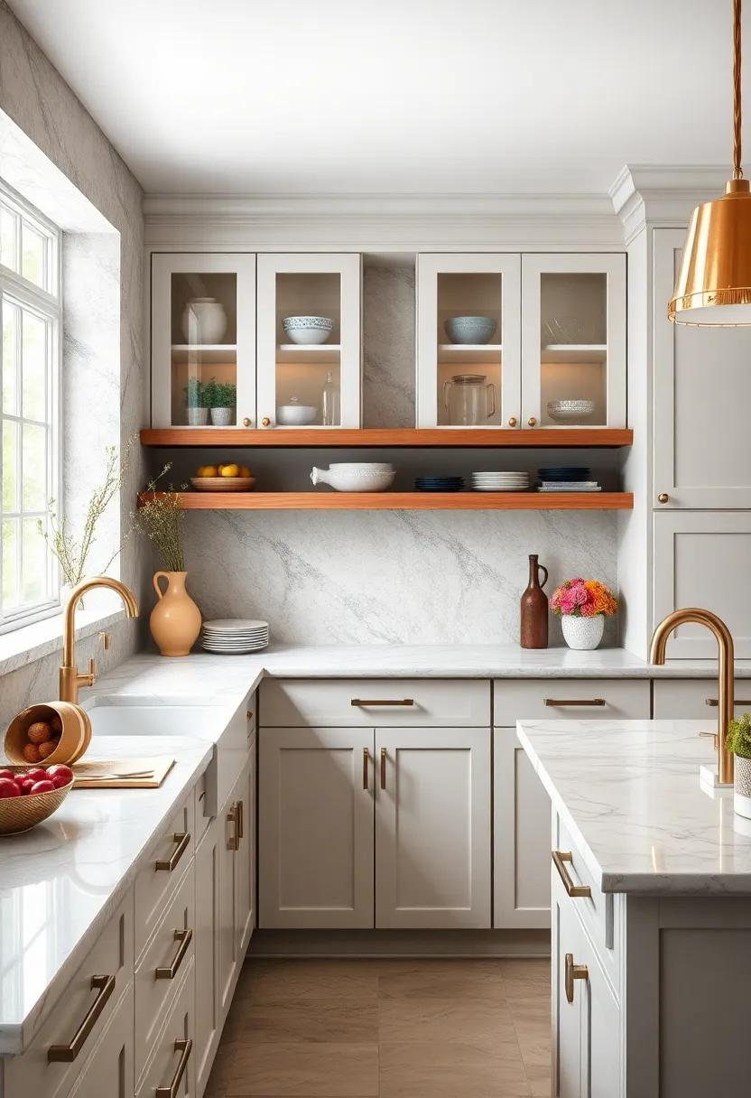 Frosted Glass Cabinet Doors Offering Soft Contrast Around Classic Farmhouse Kitchen Sinks