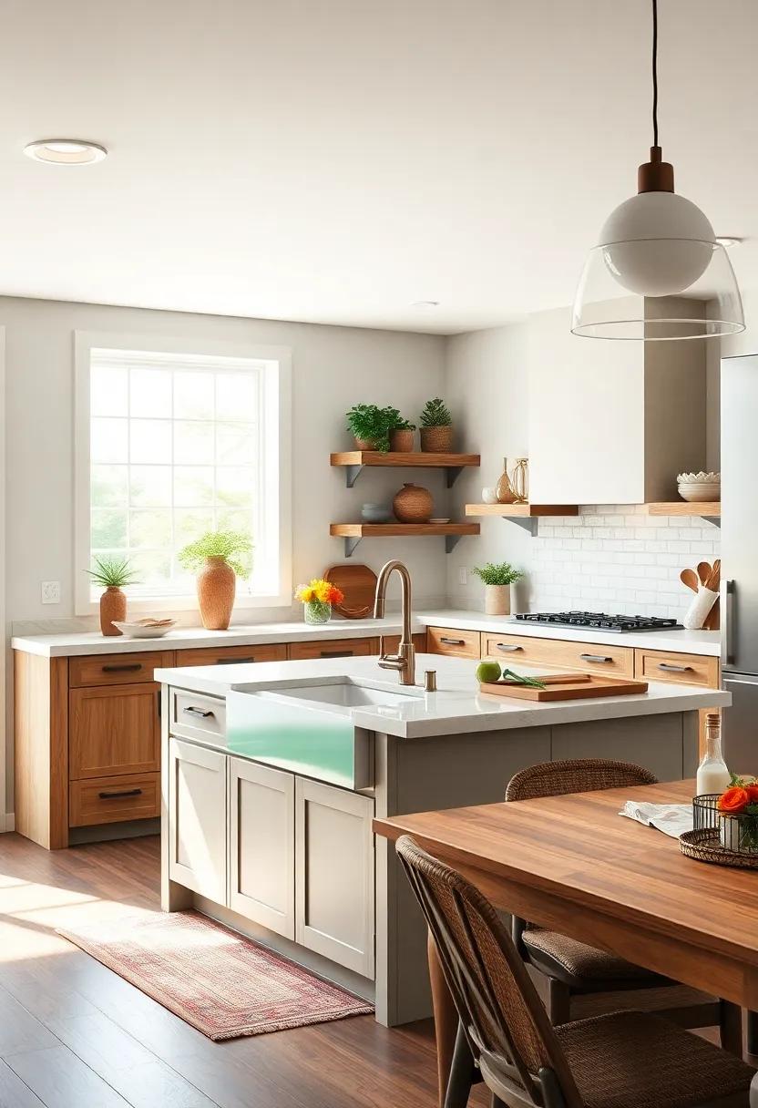 Blended Modern and Rustic Elements Showcasing a State of The Art Farmhouse Sink and Workstation