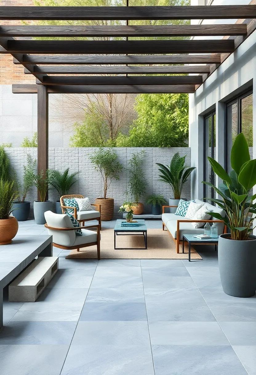 Soft Muted Blue Tiles Inspired By Scandinavian Design Offering Calm Contemporary Outdoor Elegance