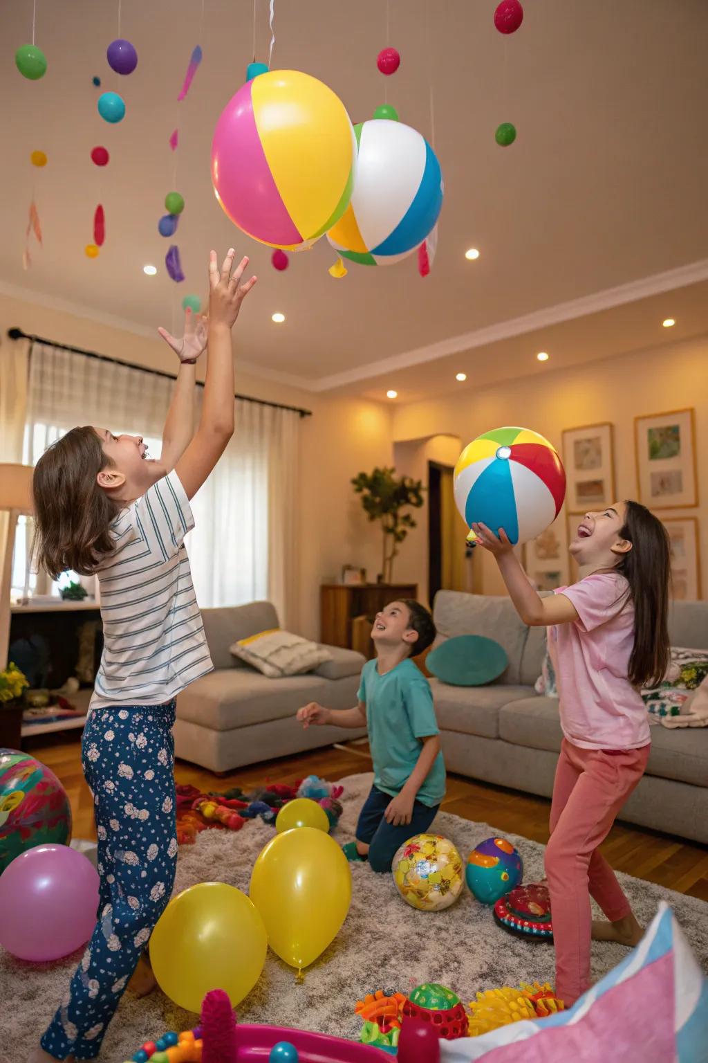 Balloon volleyball brings indoor fun to life.