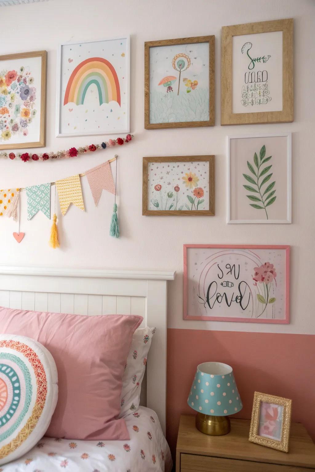 Enchanting wall decorations add character and warmth.
