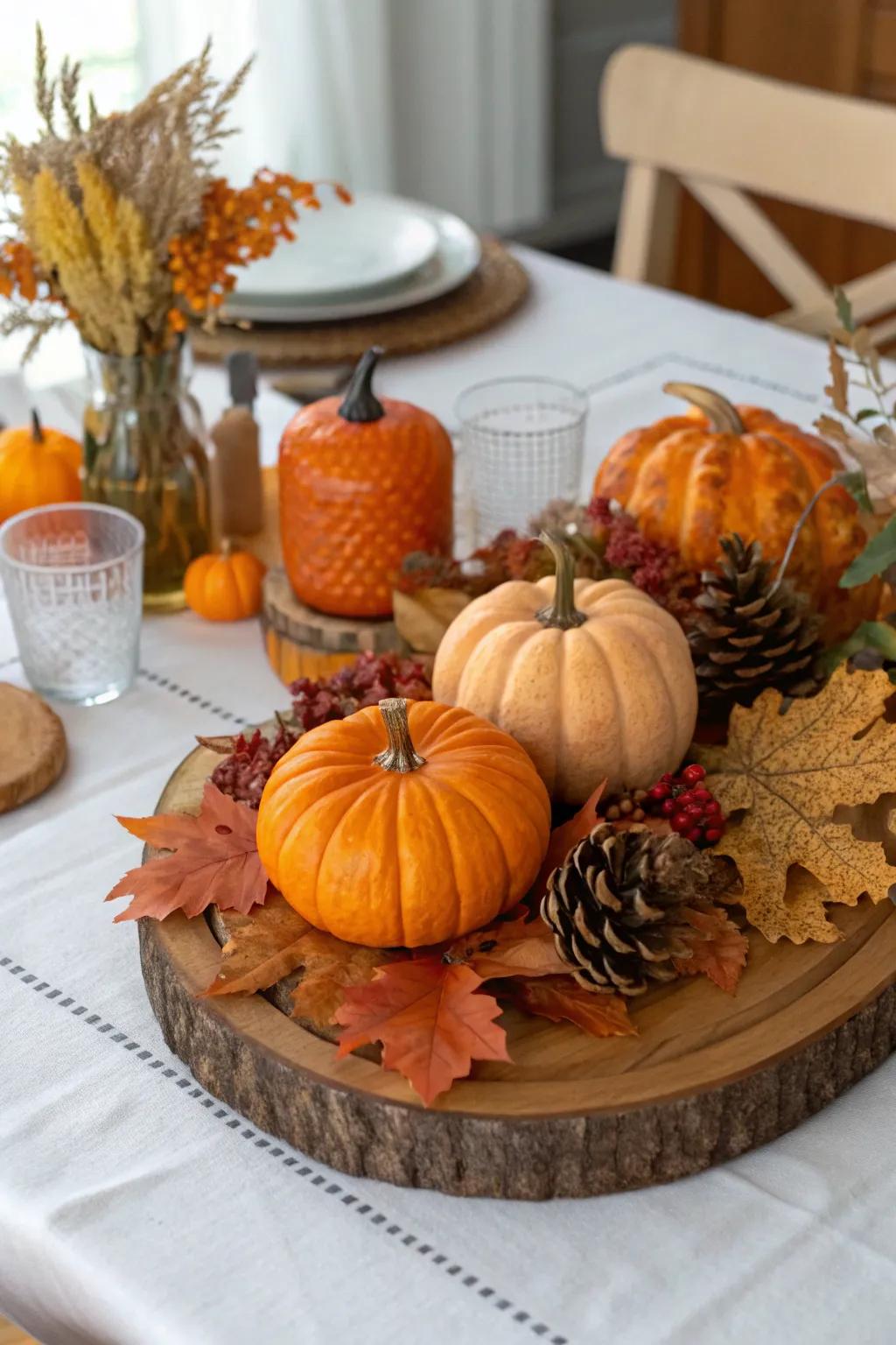 Warm autumn hues create a cozy atmosphere.