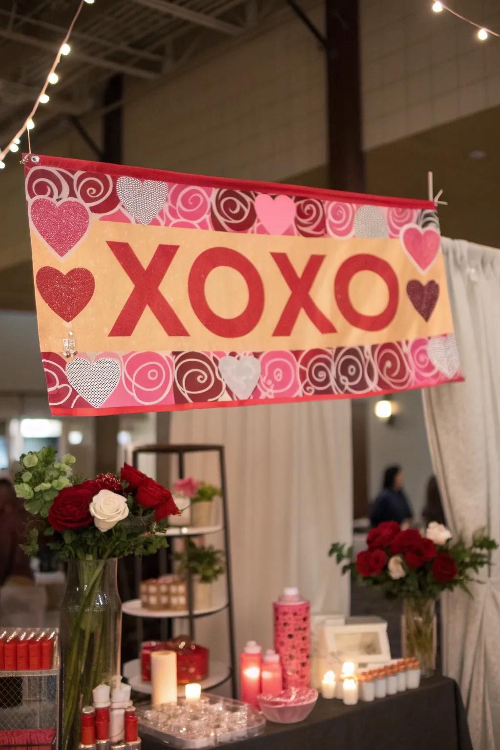 Charming XOXO banner adding a playful touch.