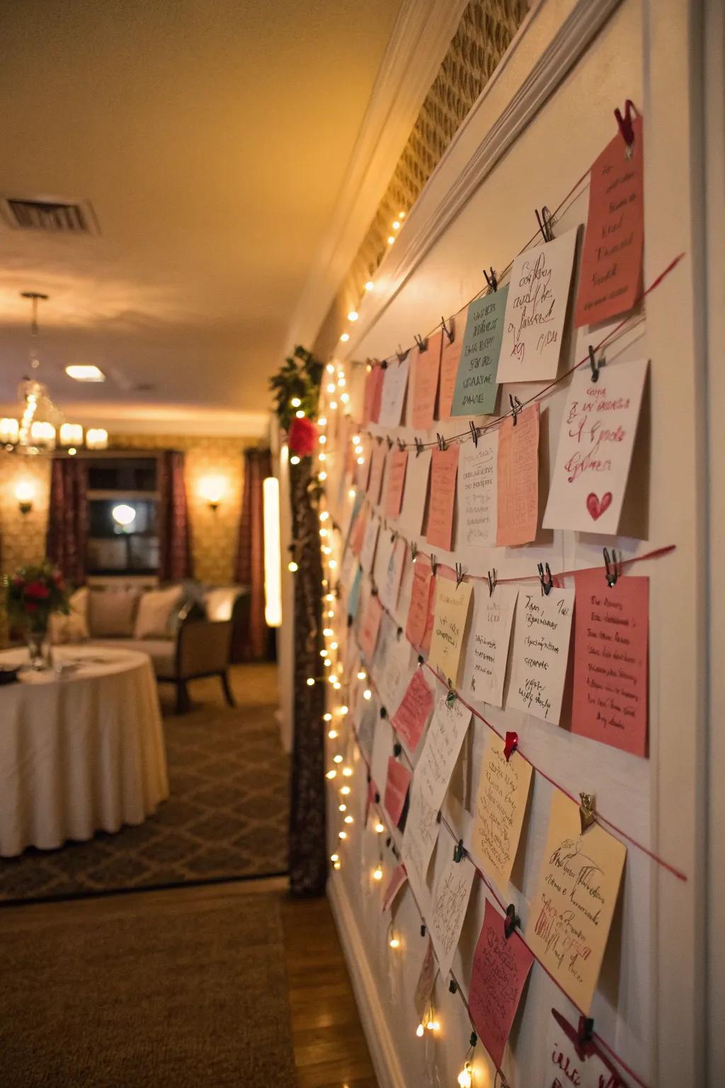 A wall dedicated to love letters and notes.