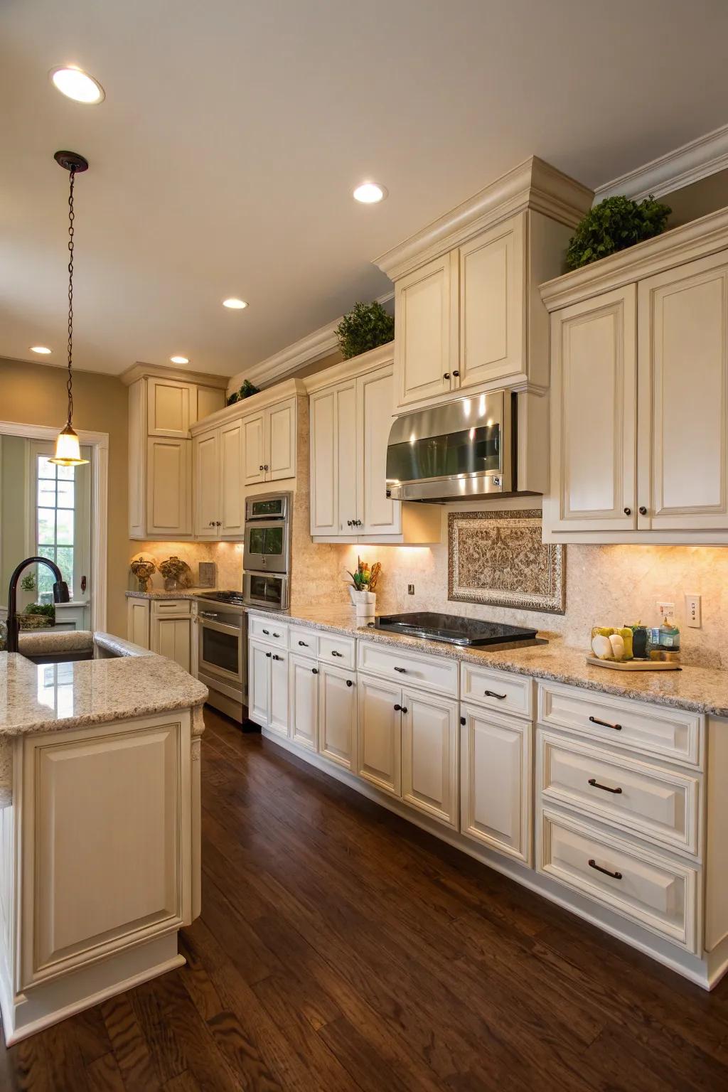 Beige walls create a harmonious backdrop.