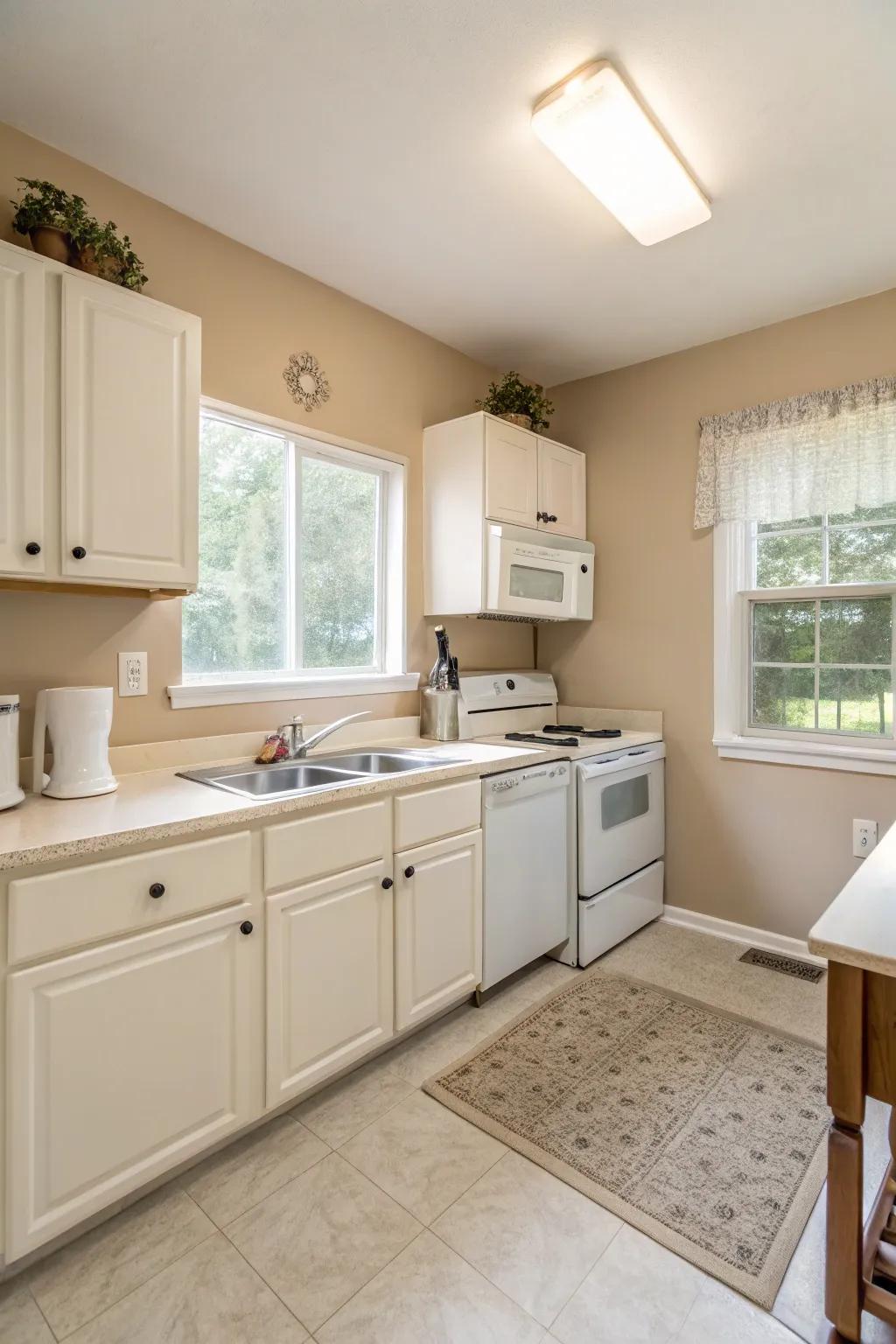 Minimal decor emphasizes the kitchen's refined simplicity.