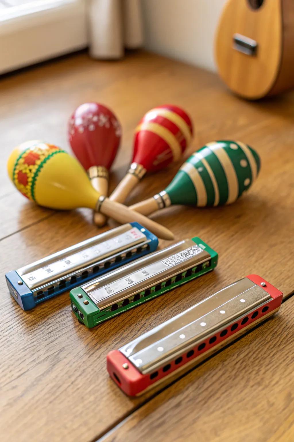 Mini musical instruments for Easter fun.