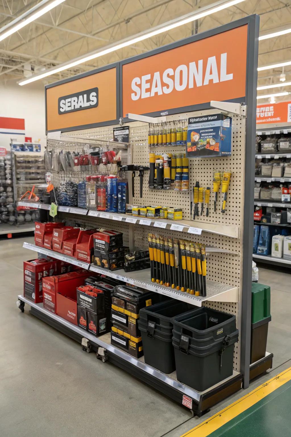 Seasonal items displayed prominently for maximum impact.