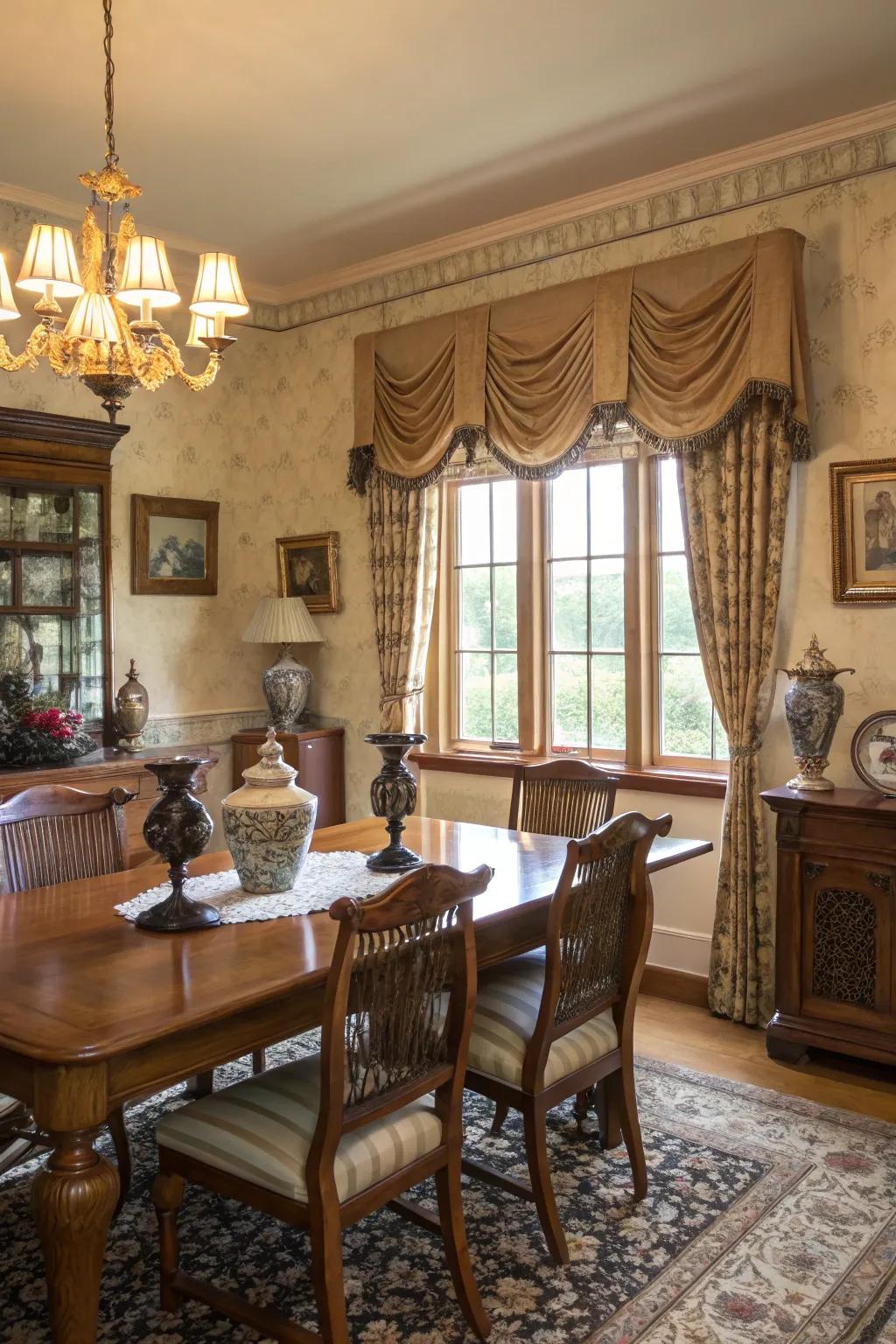 Add timeless charm with window valances.
