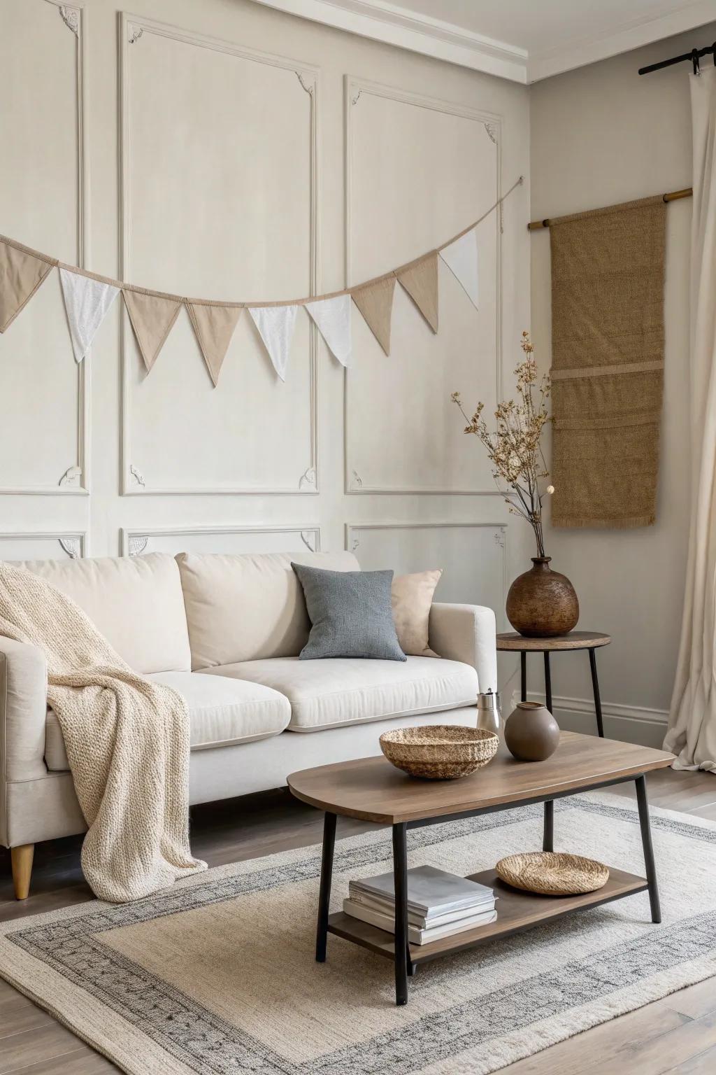 Minimalist banners create a calm and uncluttered ambiance.