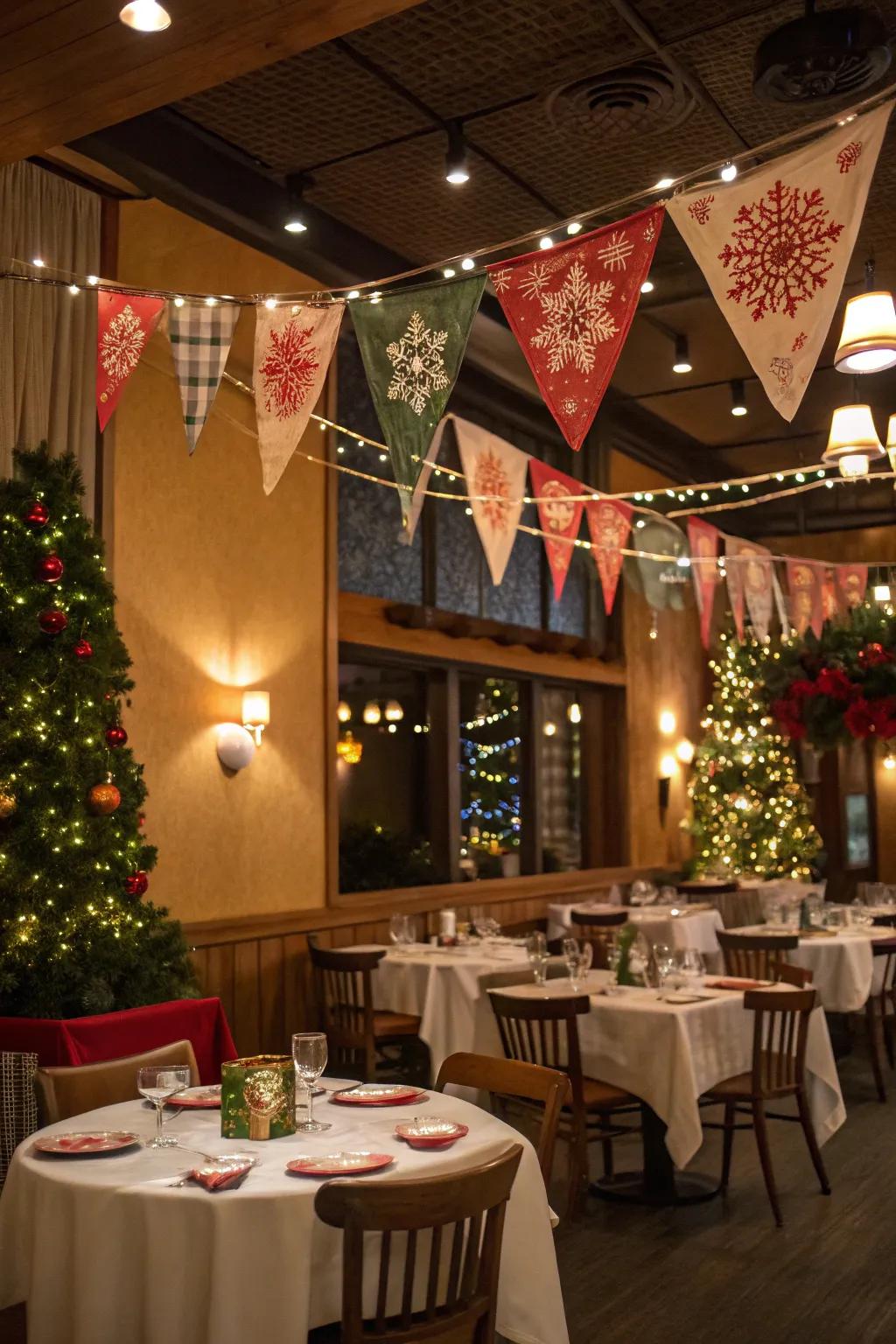 Seasonal banners bring festive cheer to your home.