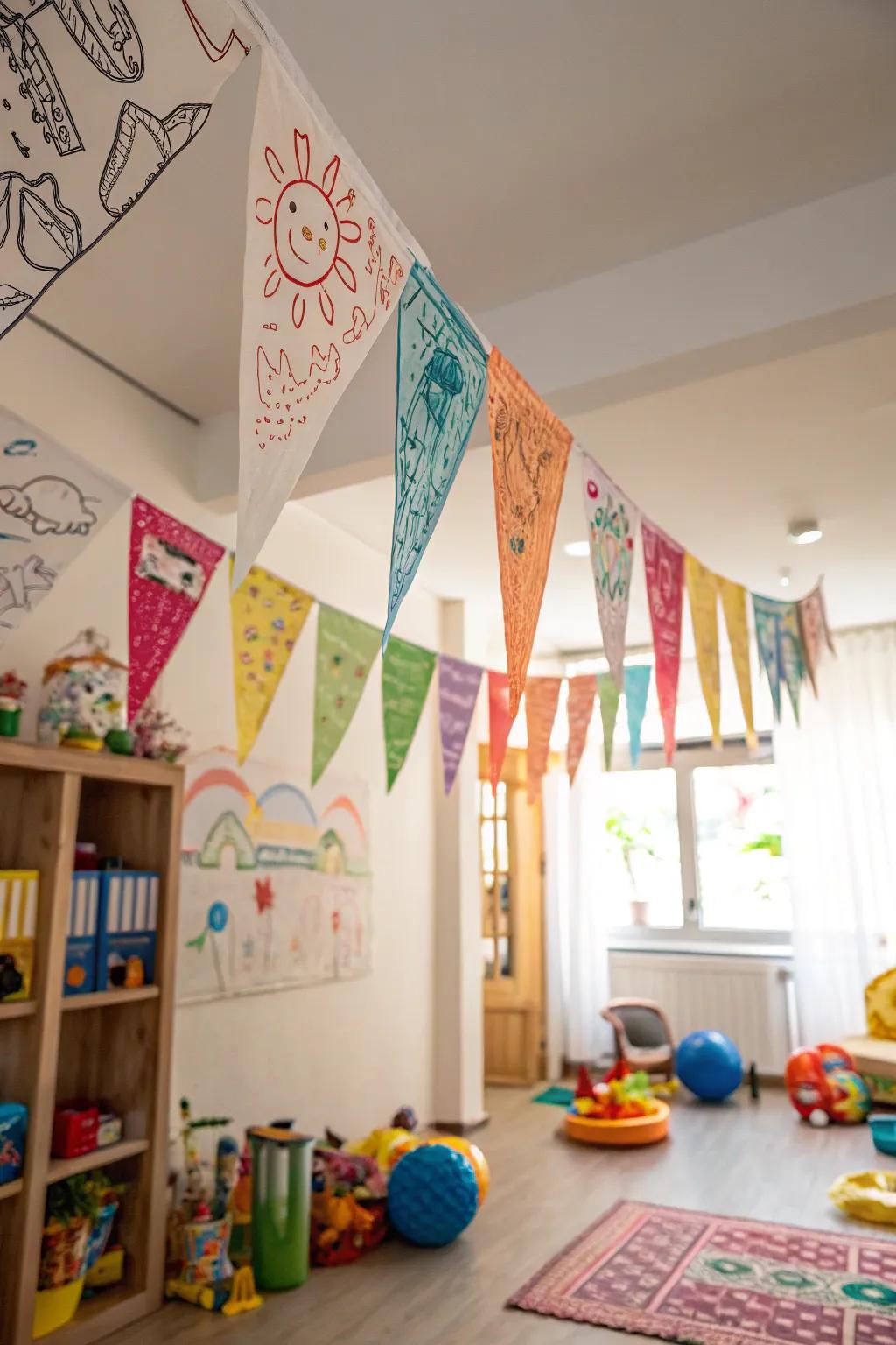 Colorful markers bring vibrancy to banners.