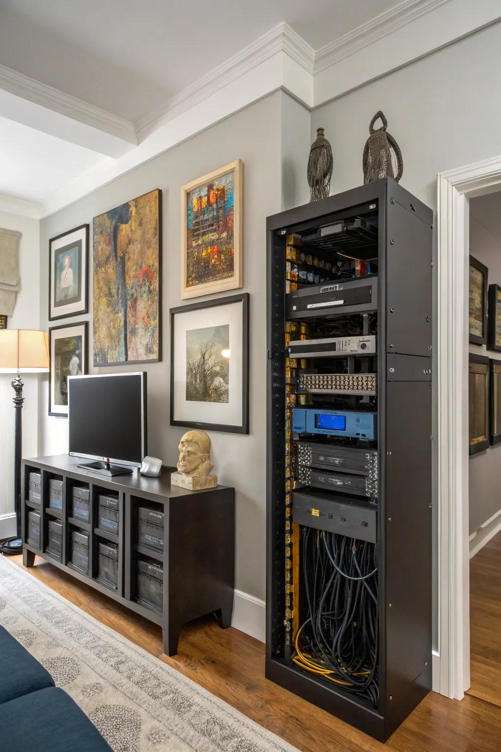 Combine tech with art for a visually engaging setup.