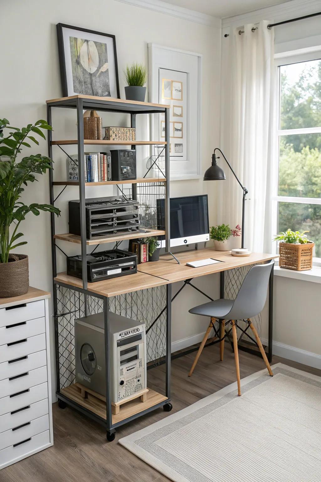 A convertible workstation combines work and network needs.