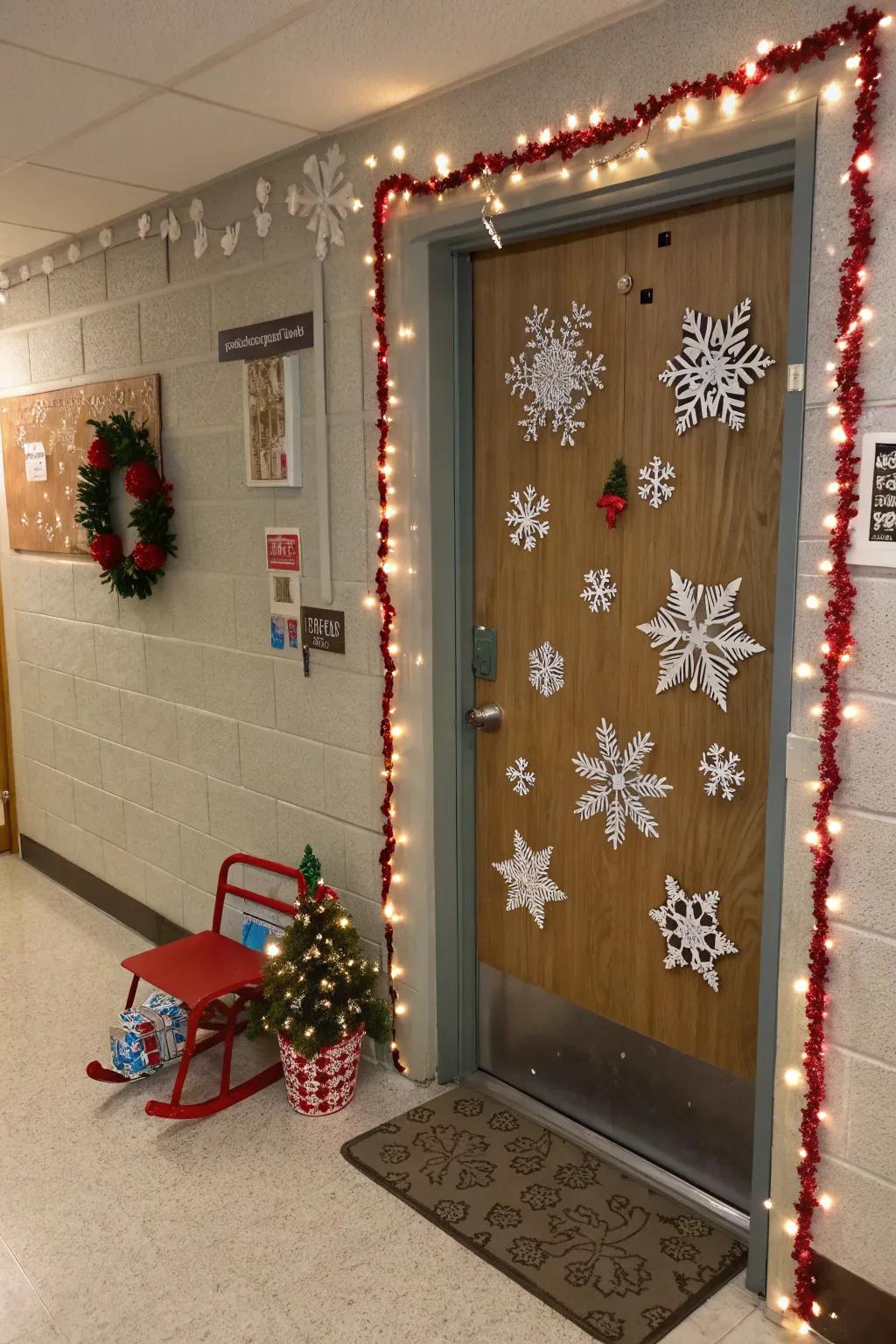 Celebrate the season with a festive door design.