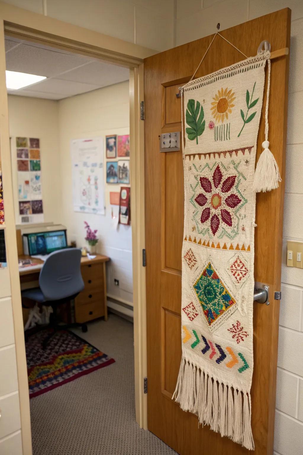 A door showcasing unique handmade artistry.